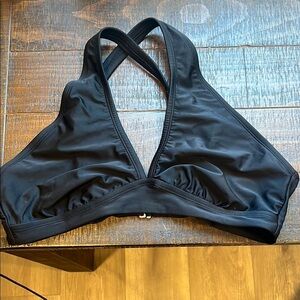 Adore Me Black Bikini Swim Top with Plunging V-Neck